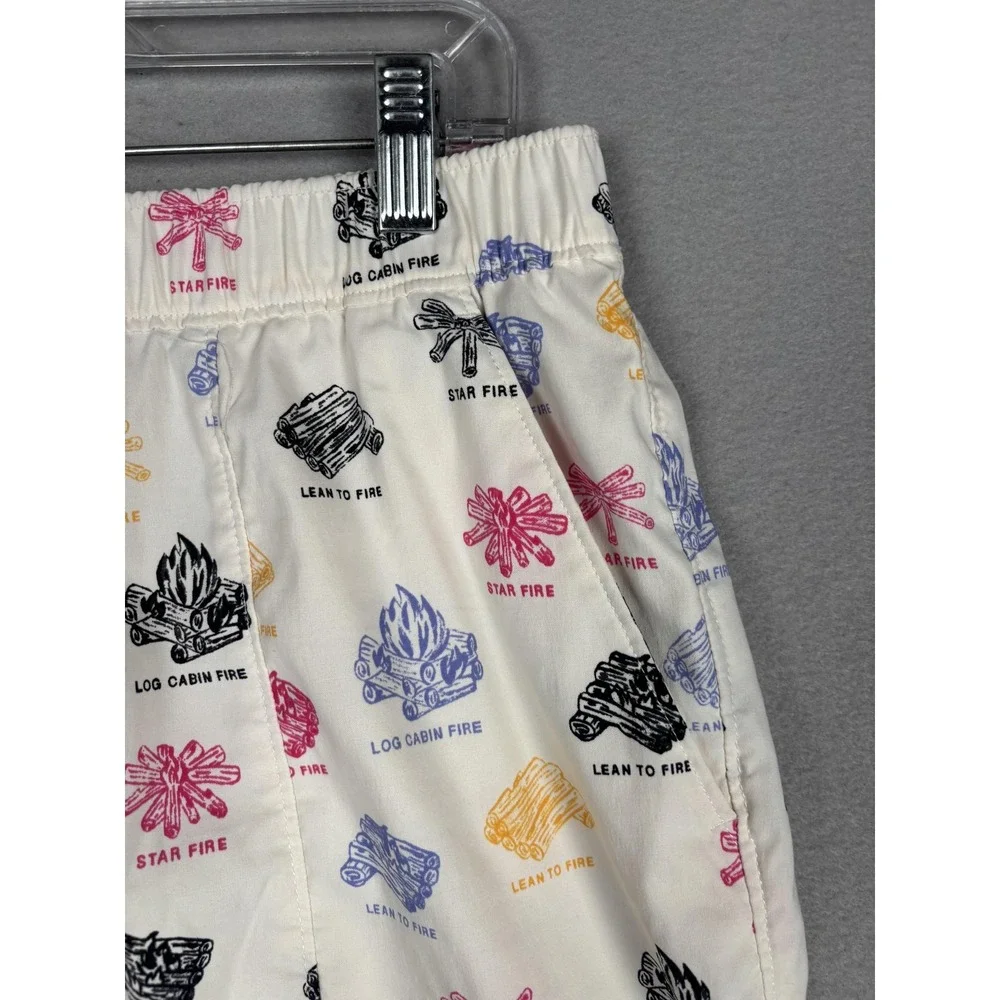 The North Face Swim Trunks Shorts Mens Medium White Campfire Print Camping Beach
